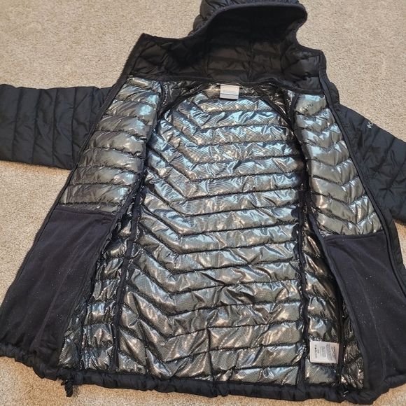 Columbia Womens Powder Lite Omni-Heat Black Hooded Zip Up Jacket Size Medium - Picture 4 of 8